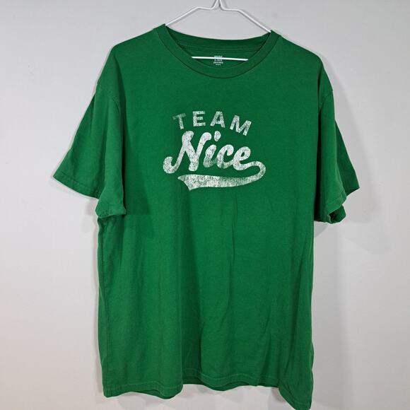Holiday Time Other - Holiday Time "Team Nice" Green Christmas T-Shirt XL